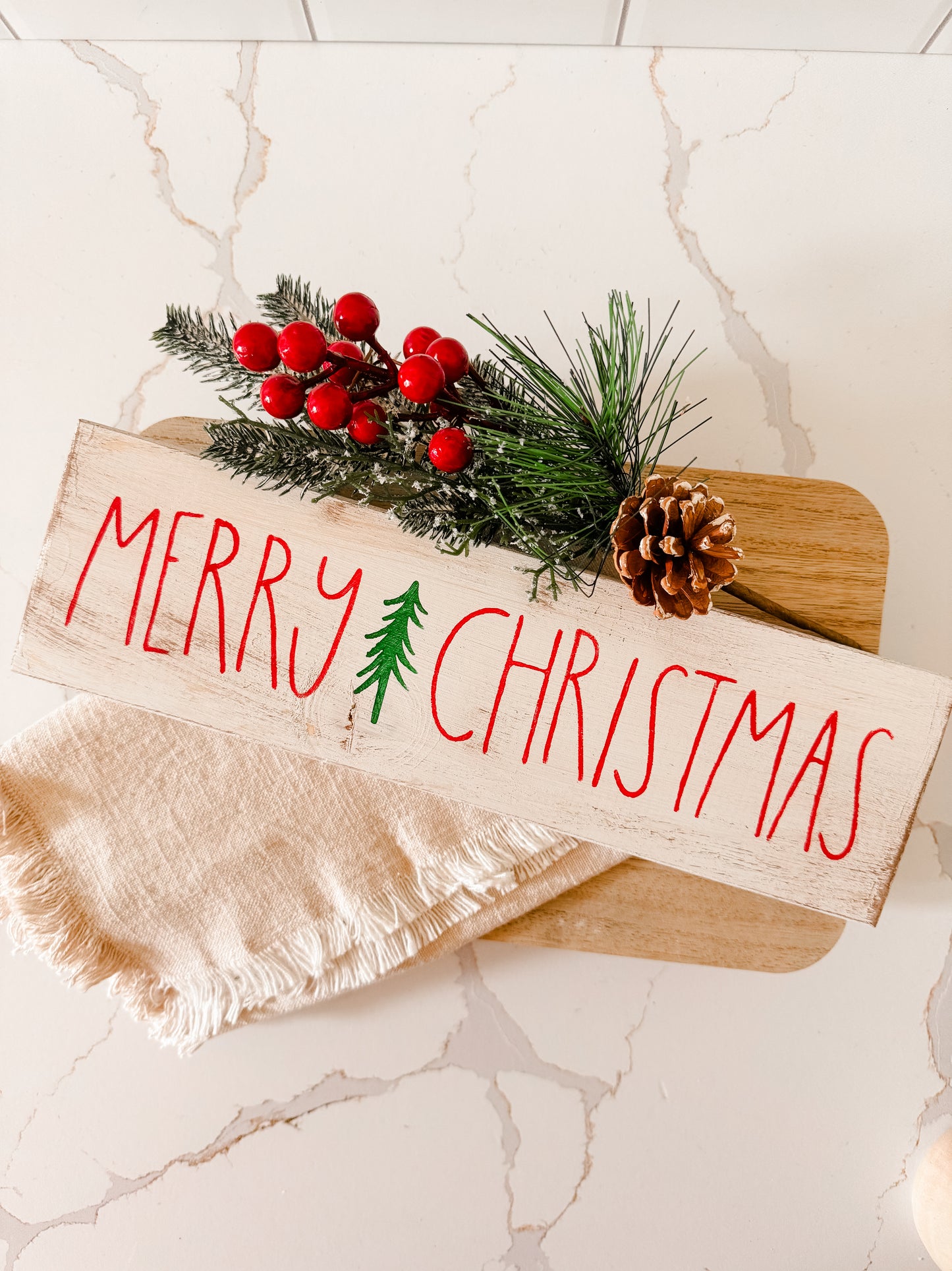 Merry Christmas Wood Sign