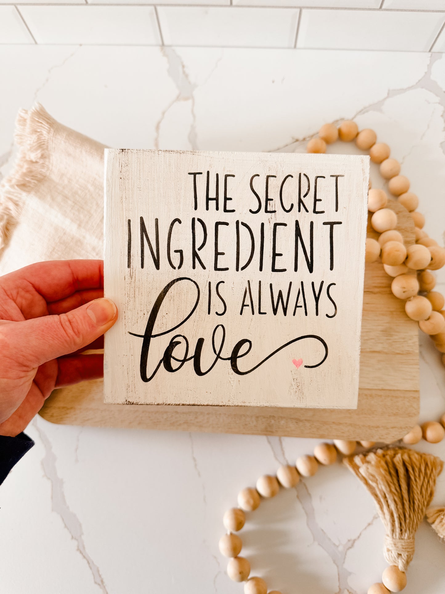 The Secret Ingredient Is Always Love Wood Sign