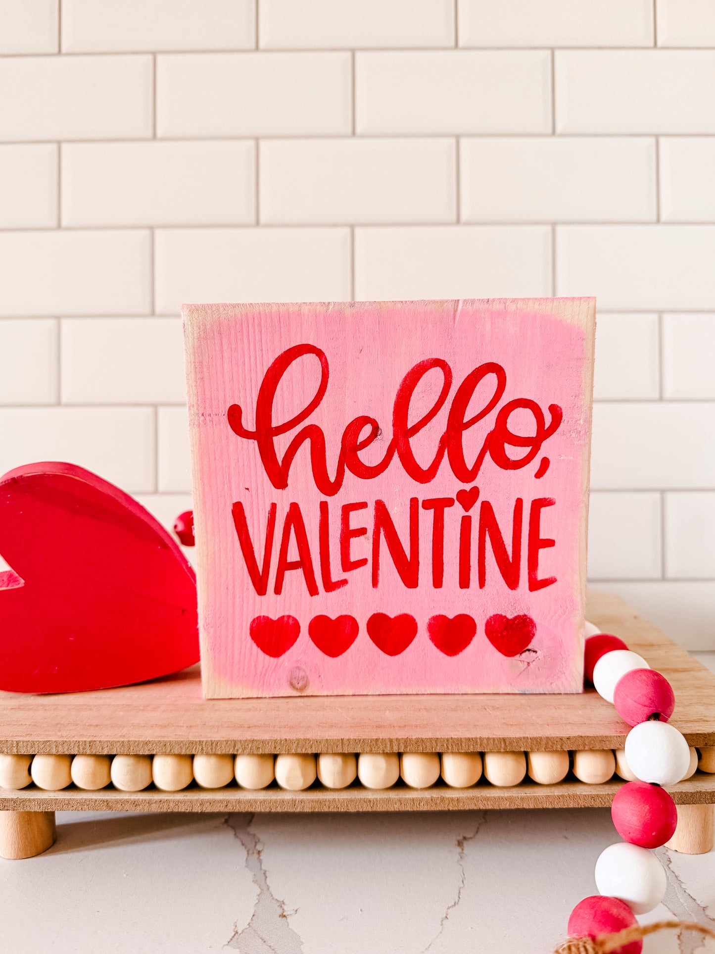 Hello Valentine Wood Sign