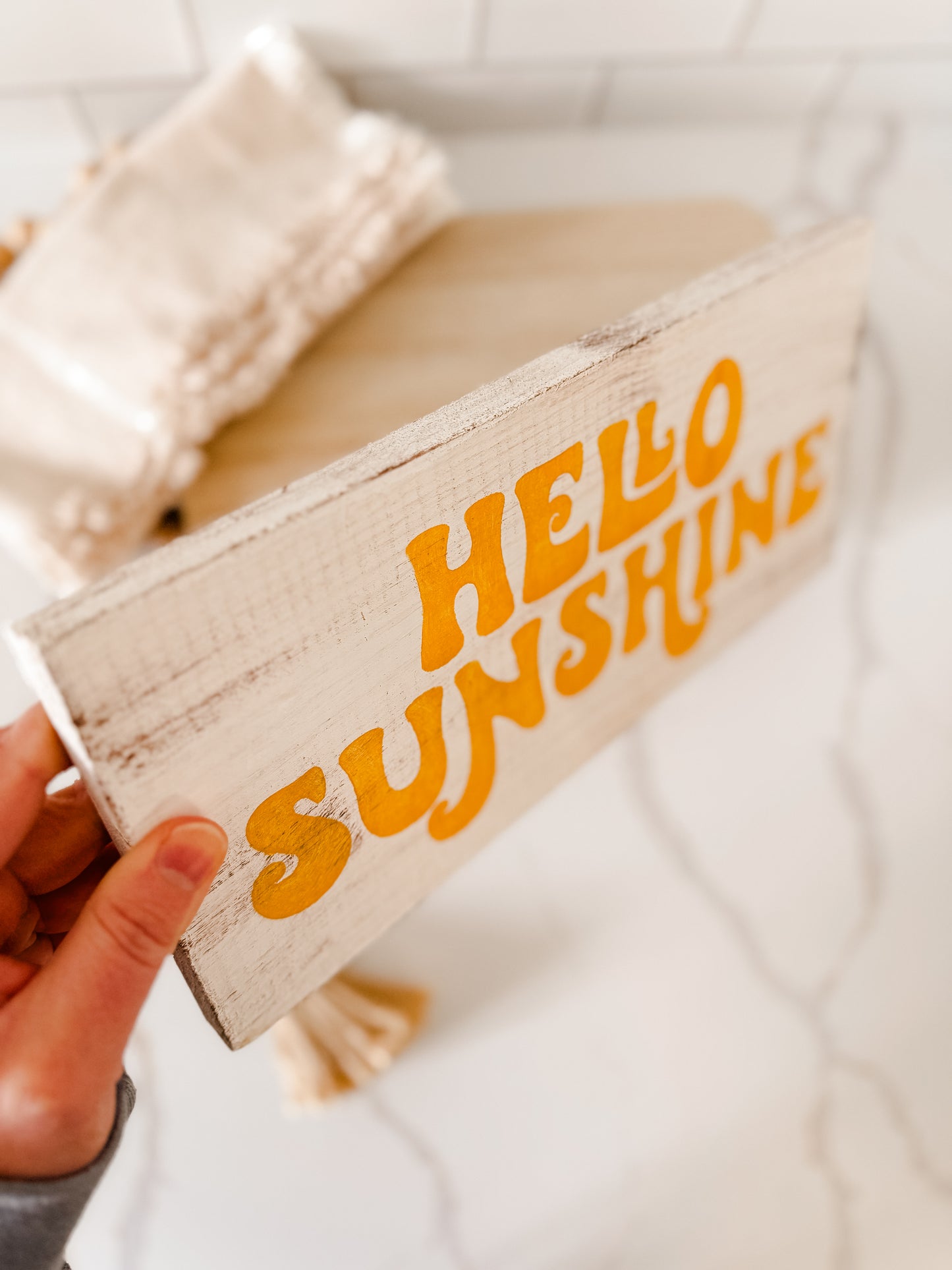 Hello Sunshine Wood Sign