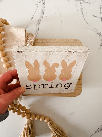 Spring Bunny Wood Sign