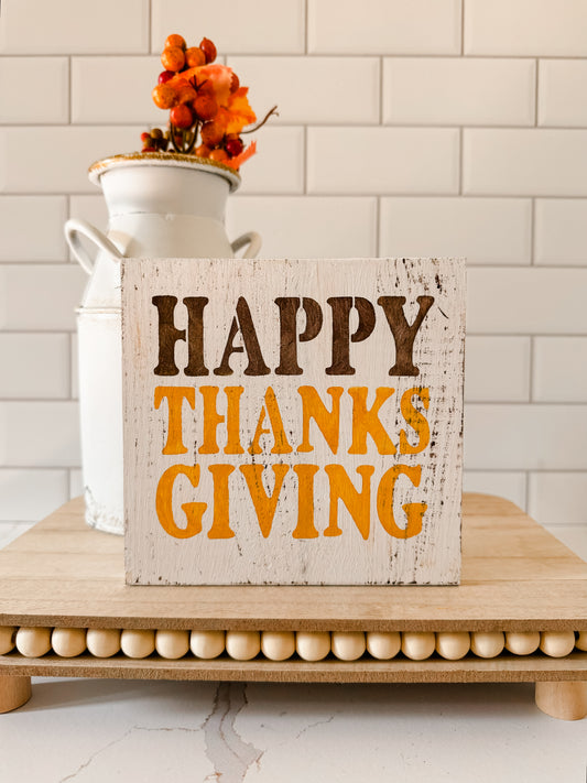 Happy Thanksgiving Wood Sign