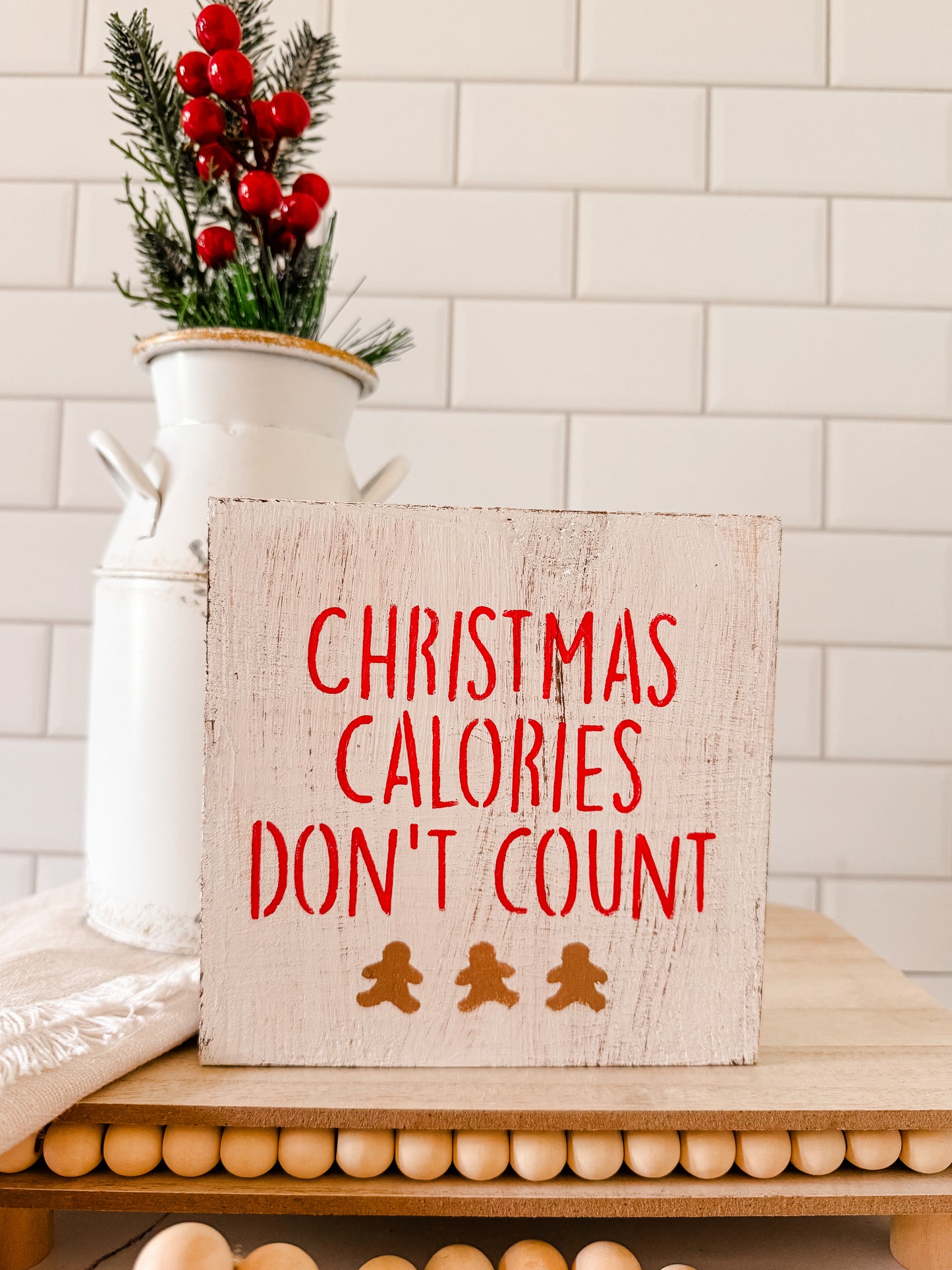 Christmas Calories Don't Count Wood Sign