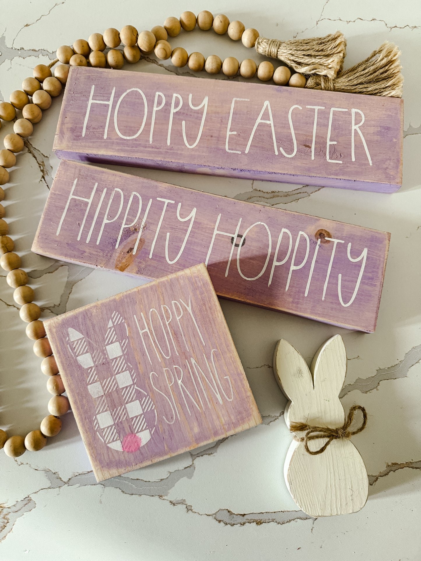 Hoppy Spring Wood Sign