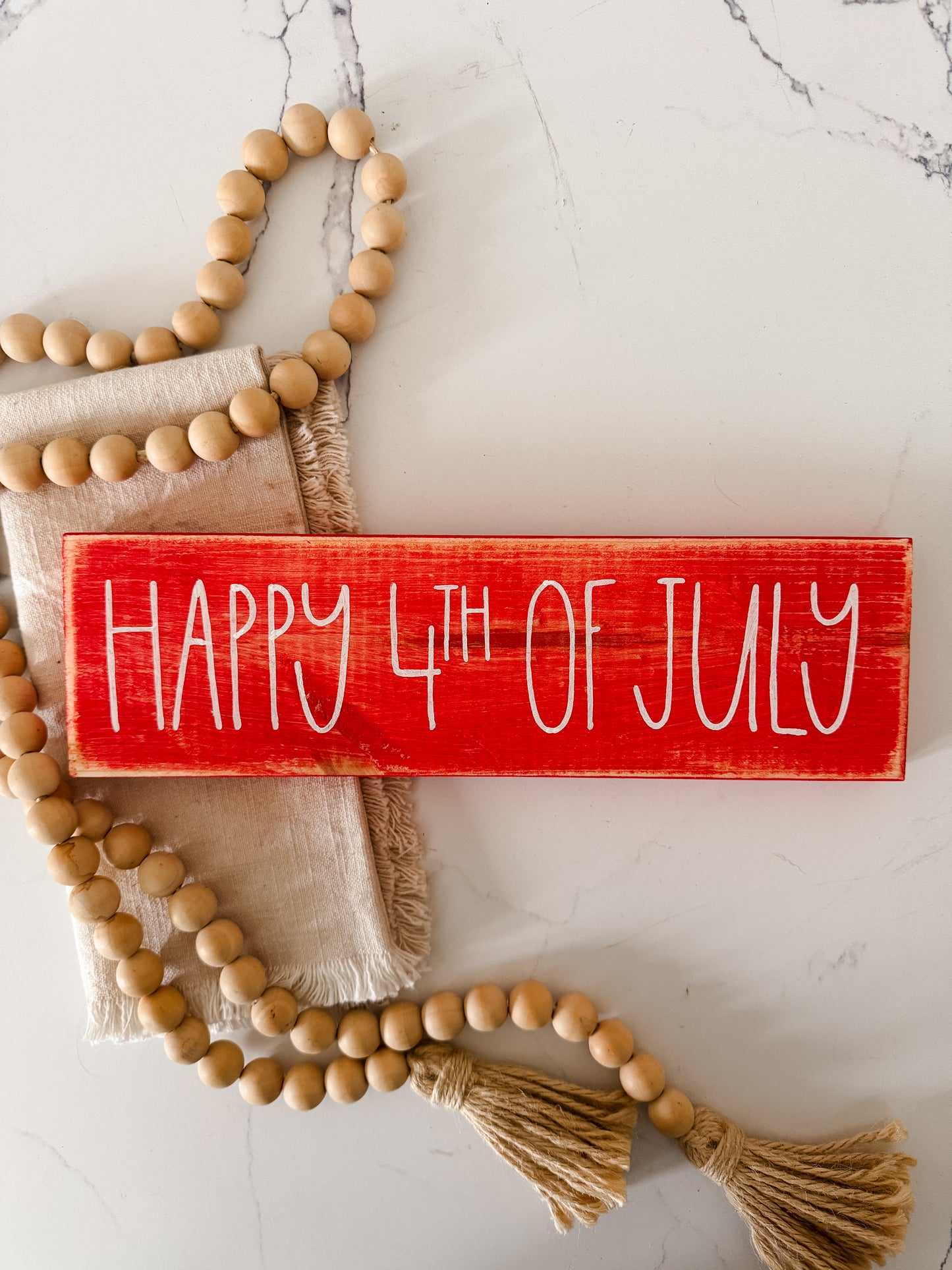 Happy 4th Of July Wood Sign