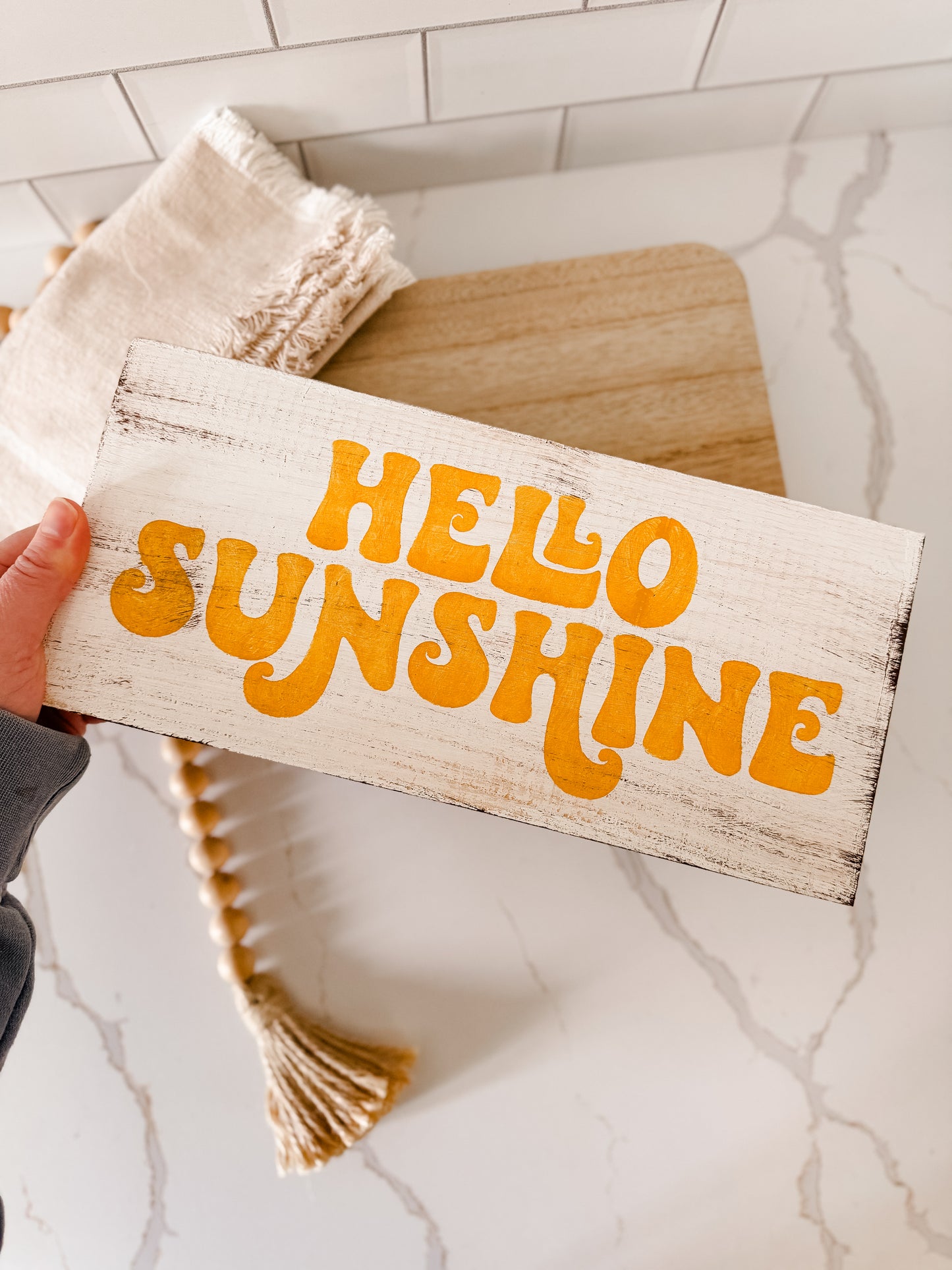 Hello Sunshine Wood Sign