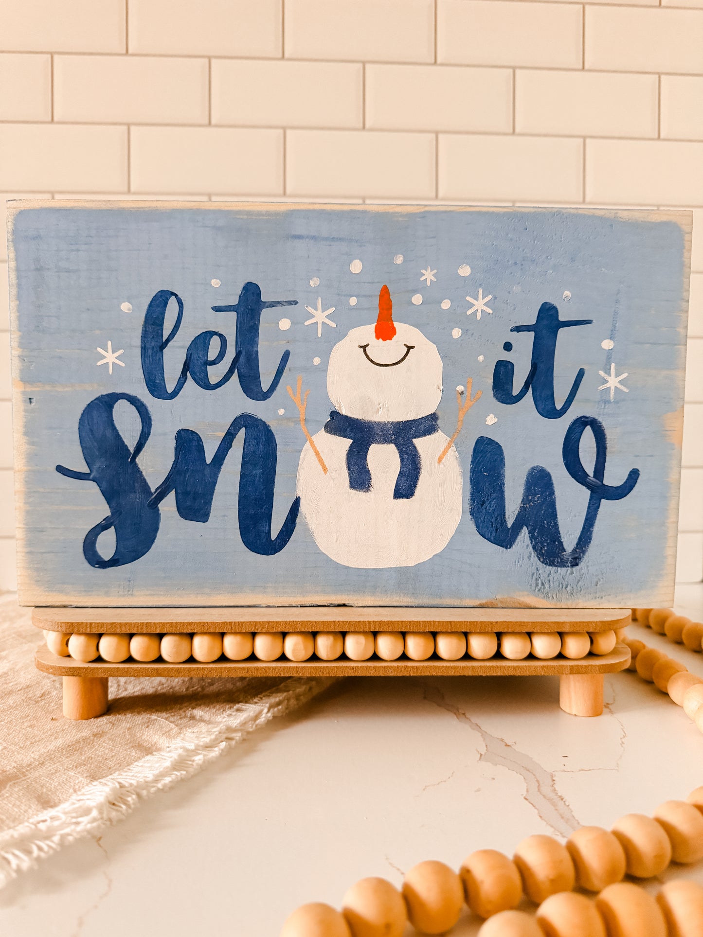 Let It Snow Wood Sign