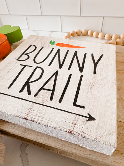 Bunny Trail Wood Sign