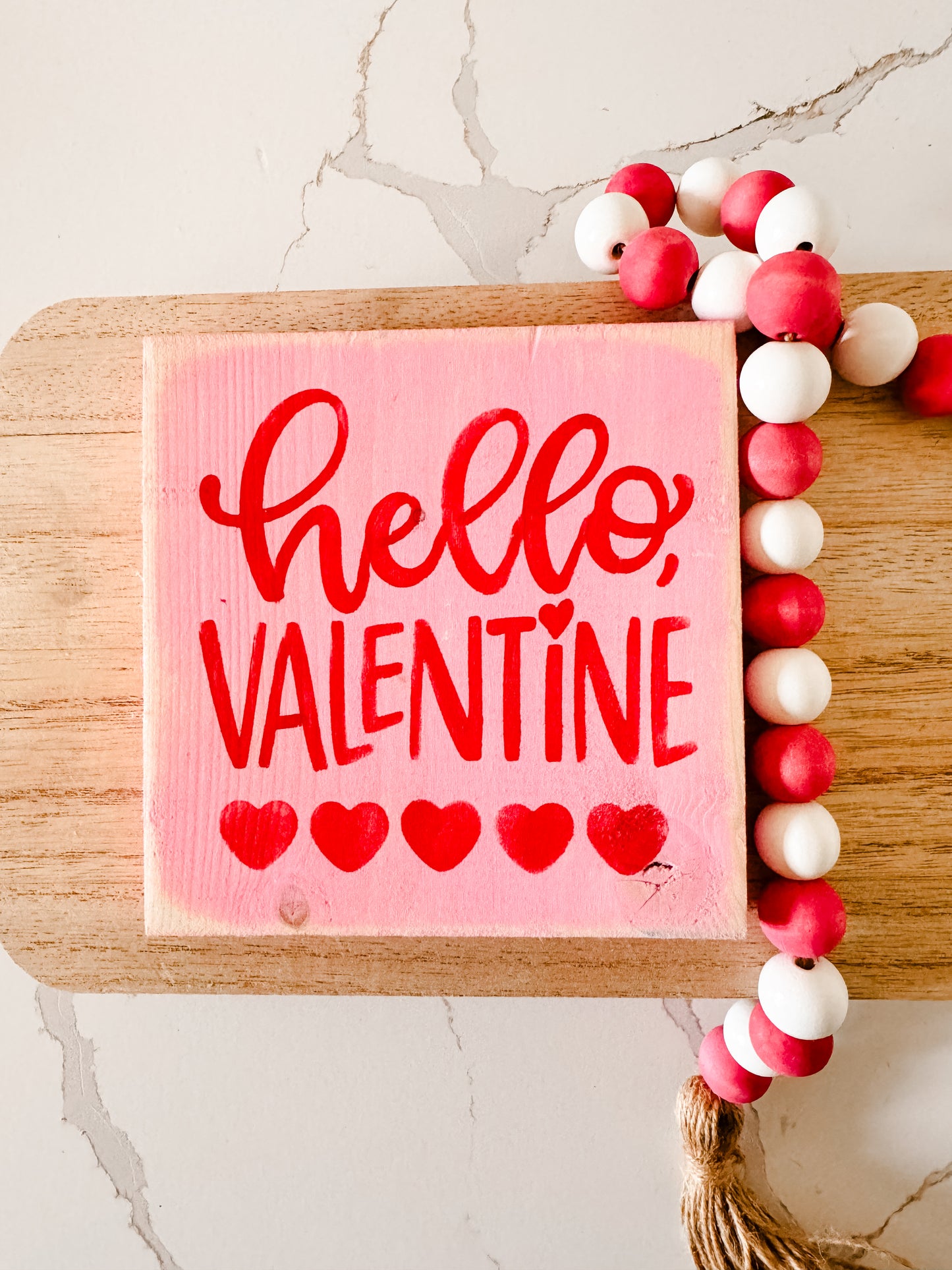 Hello Valentine Wood Sign