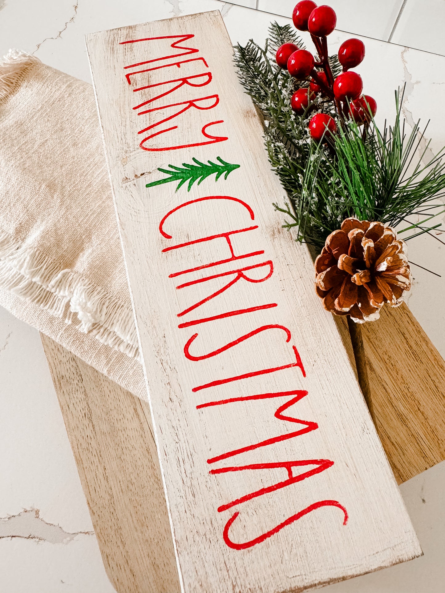 Merry Christmas Wood Sign