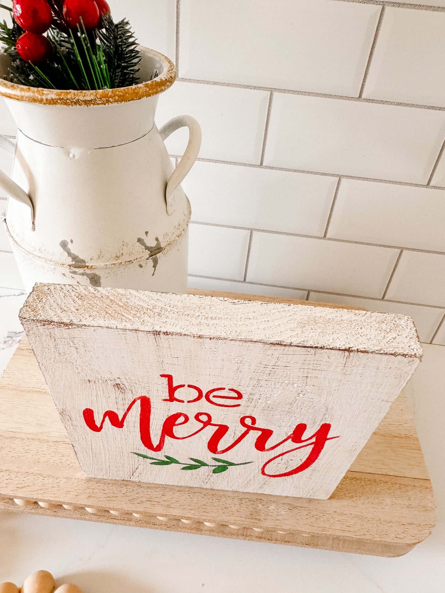 Be Merry Wood Sign