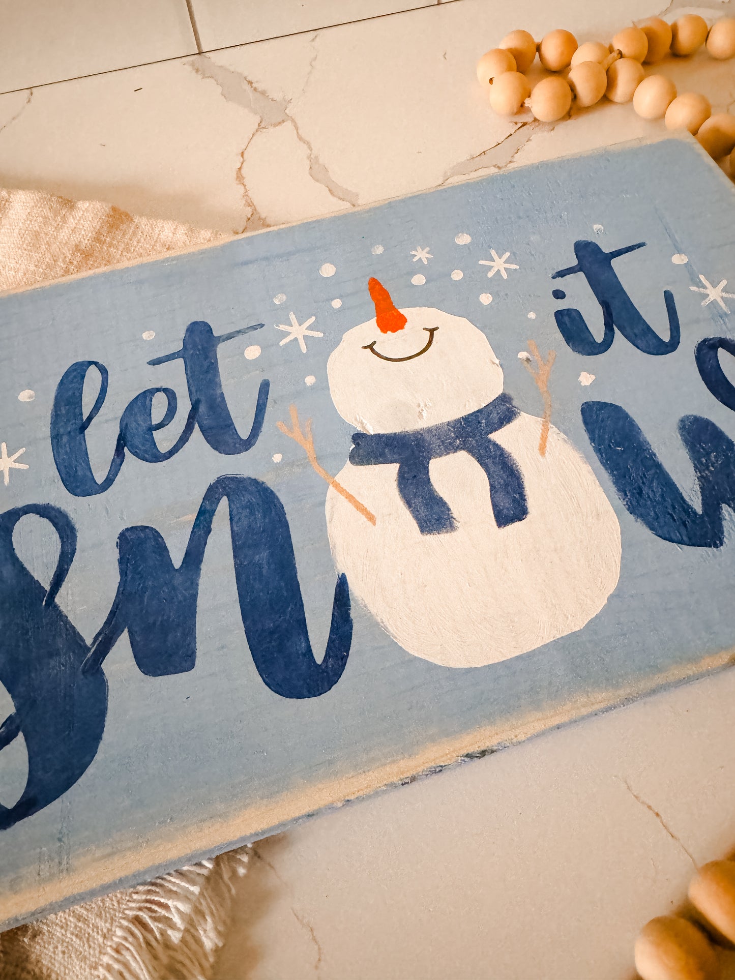 Let It Snow Wood Sign