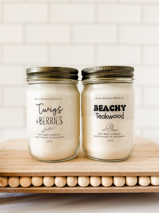 Candle Bundle 2/$36.00 12oz Mason Jar Candles- Pick Your Own Scent