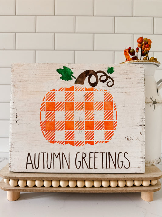 Autumn Greetings Wood Sign