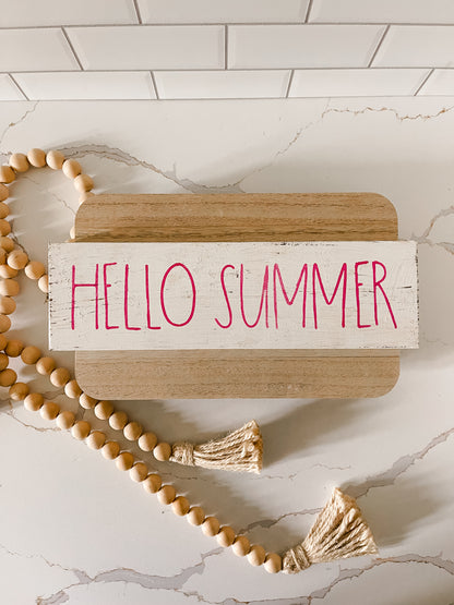 Hello Summer Wood Sign