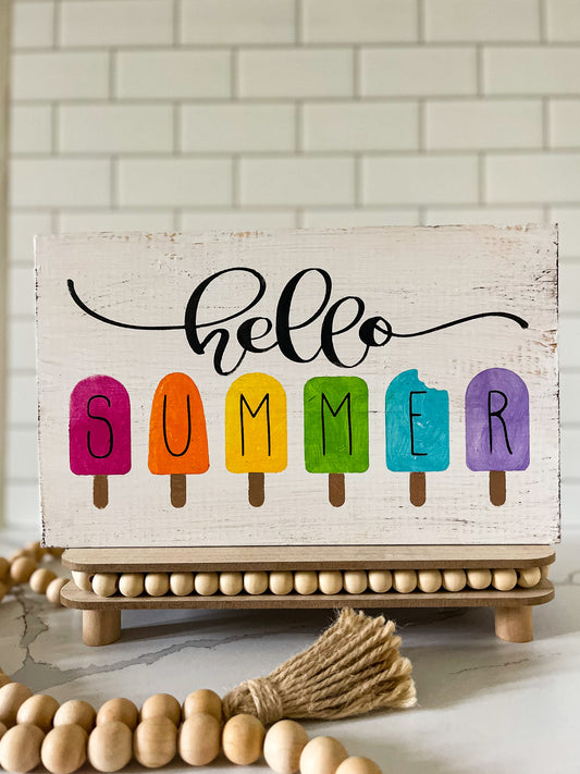 Hello Summer Wood Sign