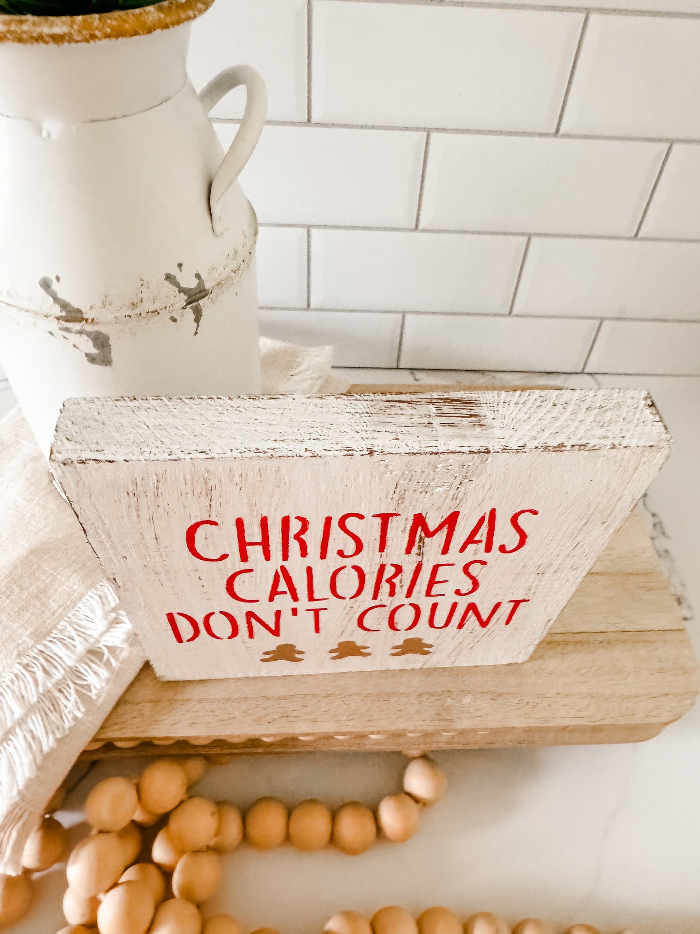 Christmas Calories Don't Count Wood Sign