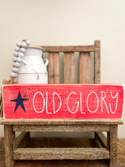 Old Glory Wood Sign