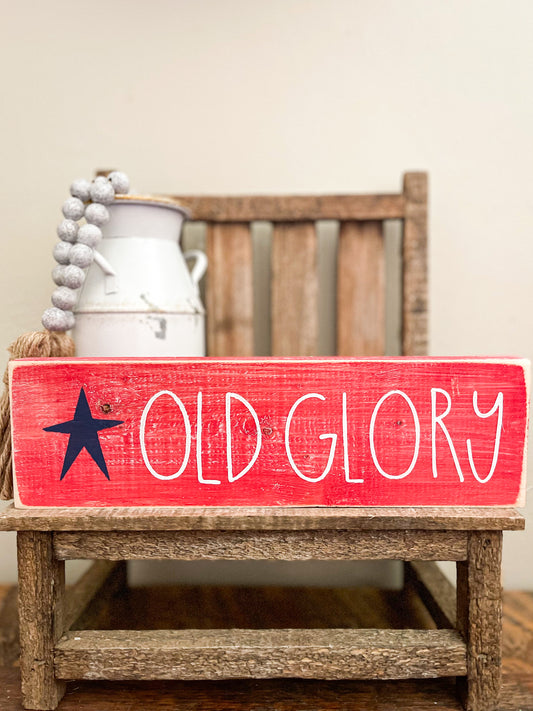 Old Glory Wood Sign