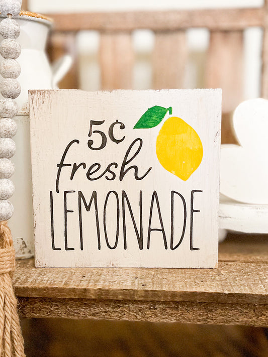 Fresh Lemonade Wood Sign